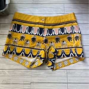 J.Crew city fit Yellow Patterned Women Shorts size 2 stretch
